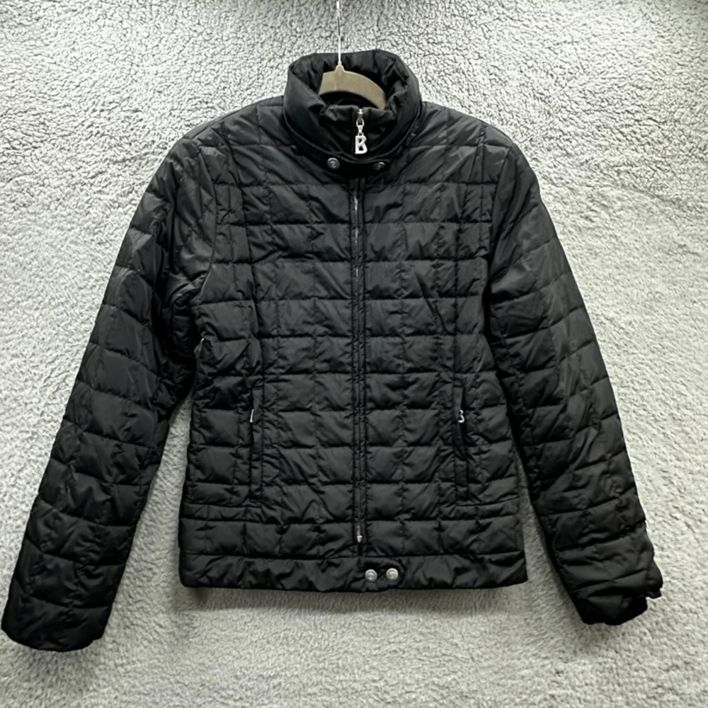 Bogner Women's Size 6 Goan Thylmann Black Goose Down Quilted Puffer Jacket EUC